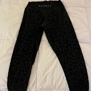 Balance Athletica black velvet leopard leggings